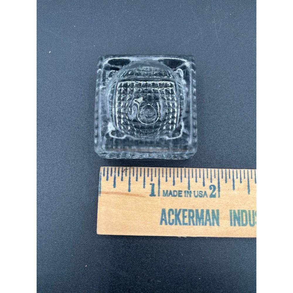 Set of 3 Clear Square Glass Plastic Salt Cellars Salt Dip‎ All Different